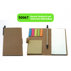 Recycle Notebook and Sticky Note with Ballpen